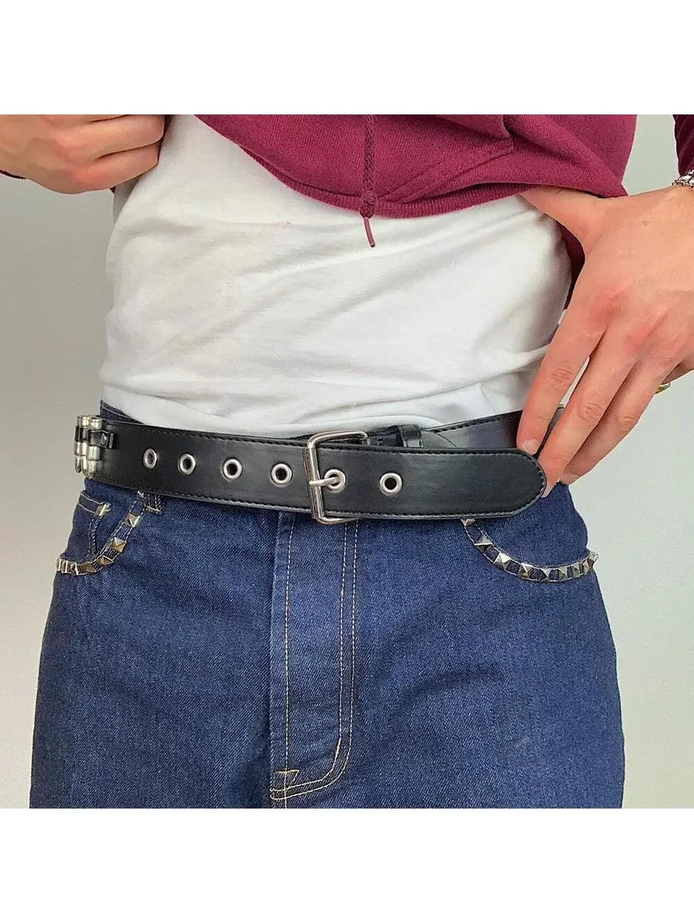 Cyber Grunge Bullet belt studded vintage y2k style. Cool grunge/punk look